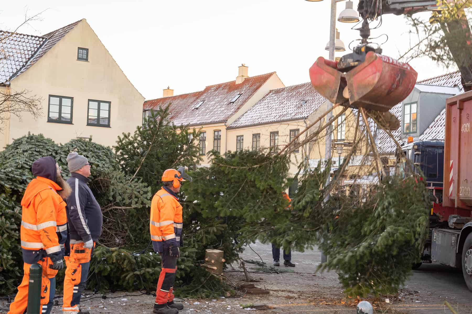 Nedtagning af juletræ