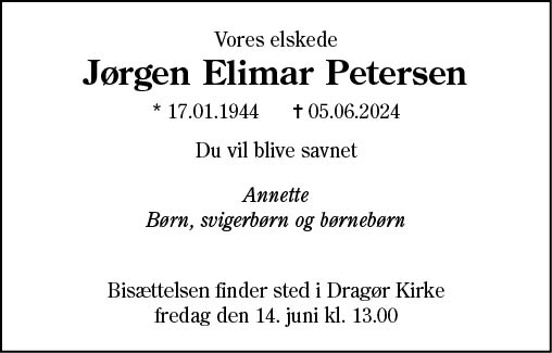 Jørgen Elimar Petersens bisættelse