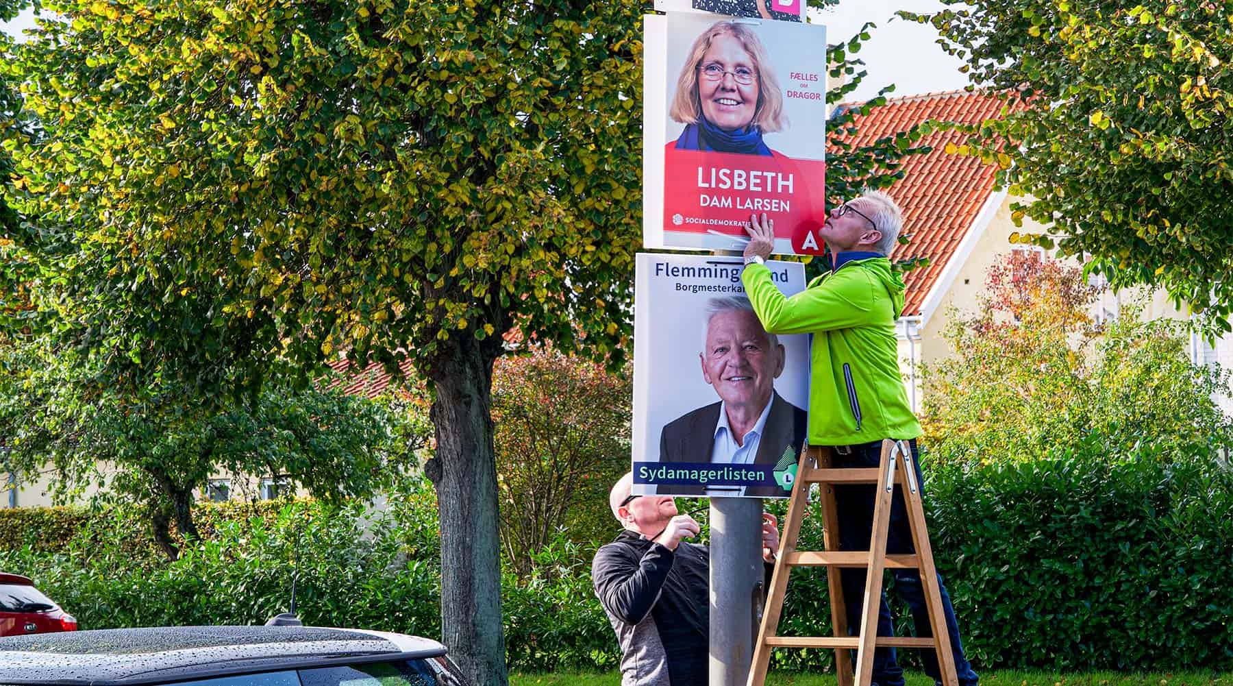 Valgplakater bliver i bybilledet